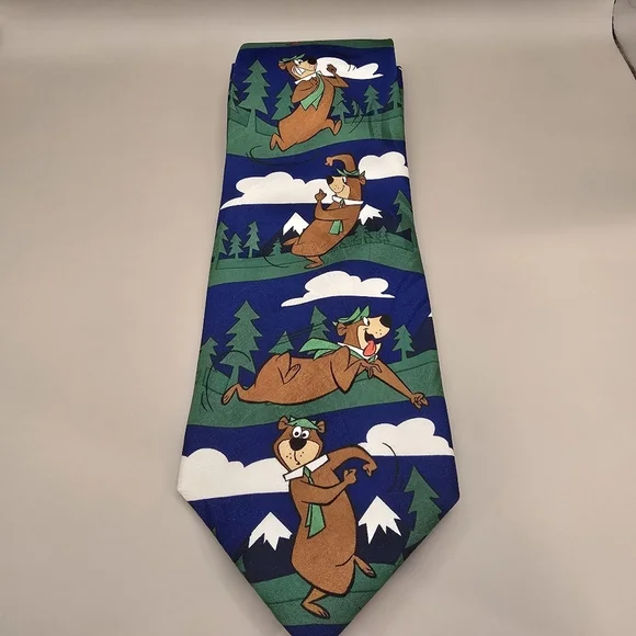 Vintage 1999 Cartoon Network Hanna Barbera Yogi Bear Necktie Polyester. - Picture 2 of 5
